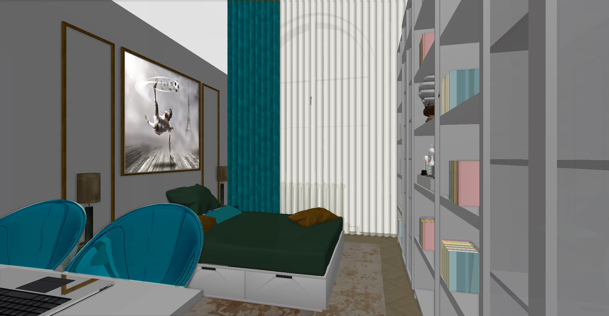 Fiúszoba látványterve